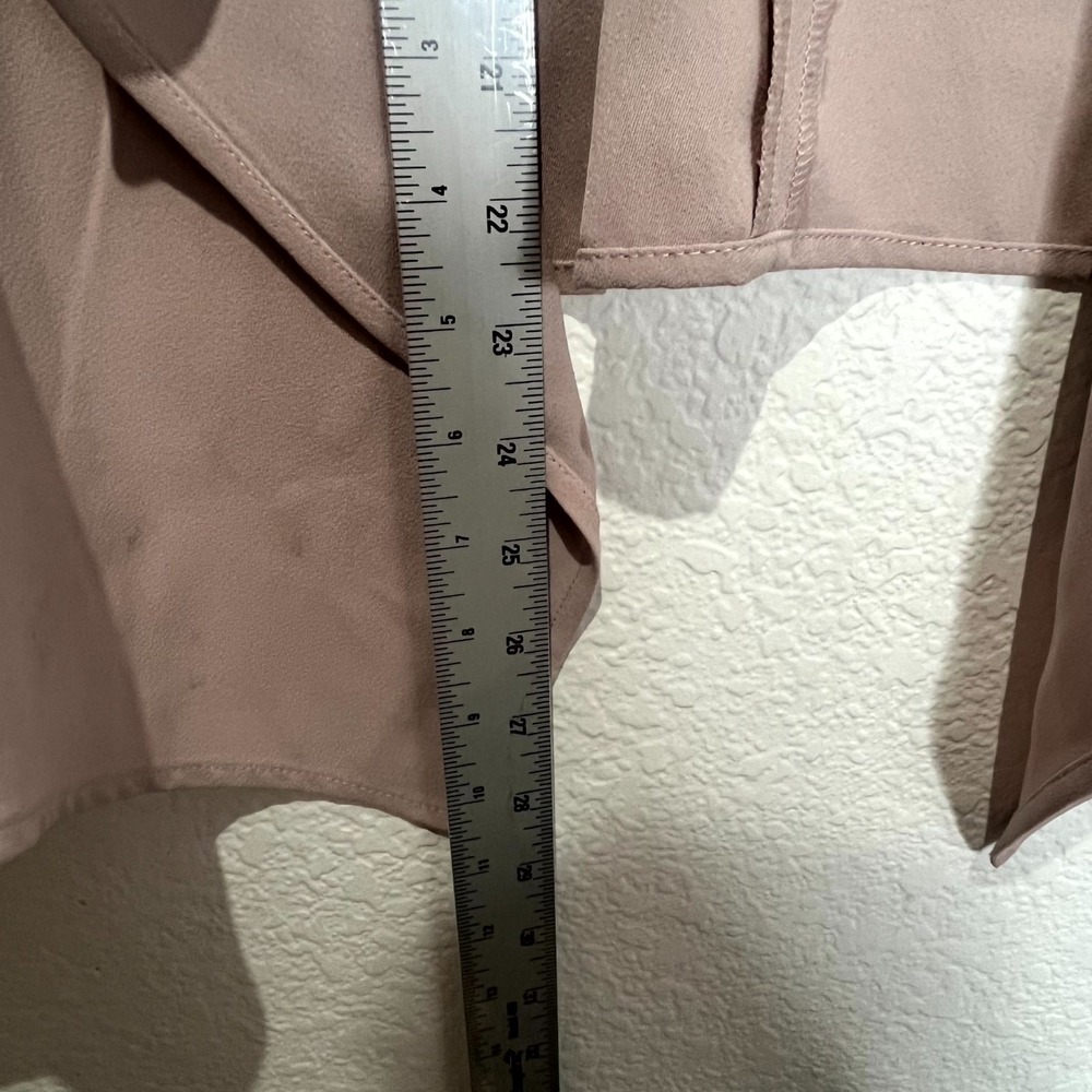 Express‎ Blazer Jacket Womens XL Pink Drape Open Front Formal Oxford Business - Picture 5 of 12